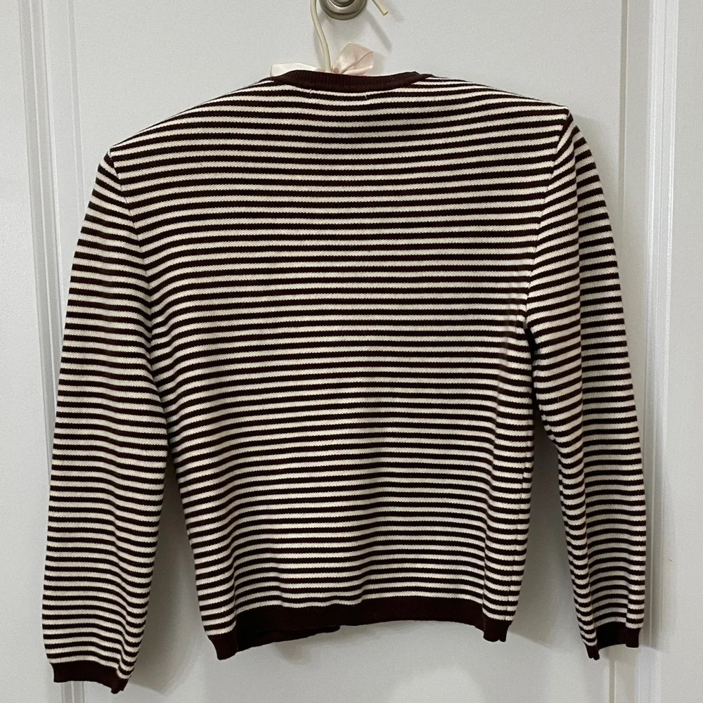 Olivaceous Chocolate and Ivory Striped Cardigan - Picture 3 of 4